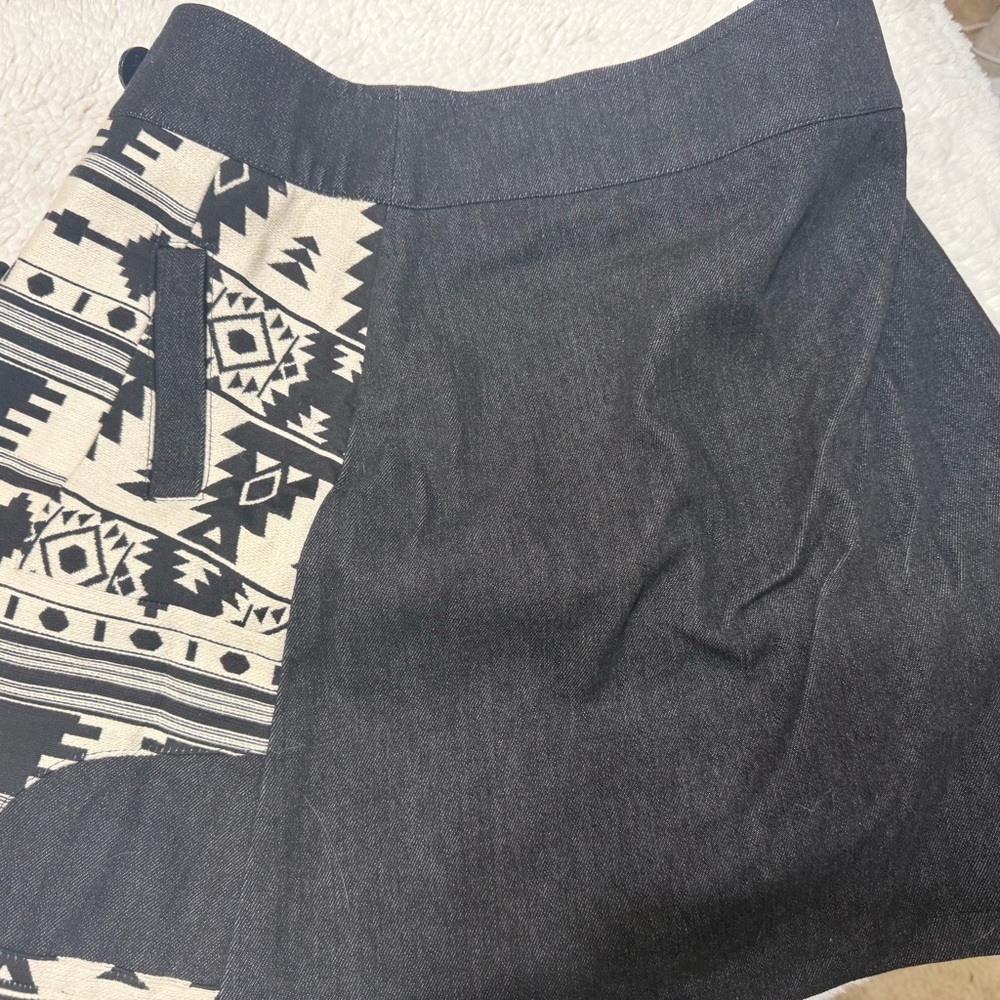 Desigual Asymmetrical Black and Cream Skirt